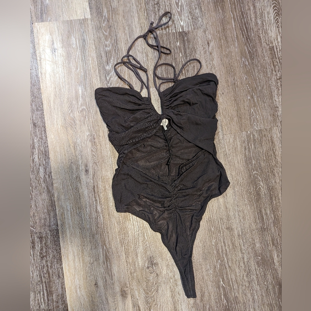 Out from under halter thong lingerie top